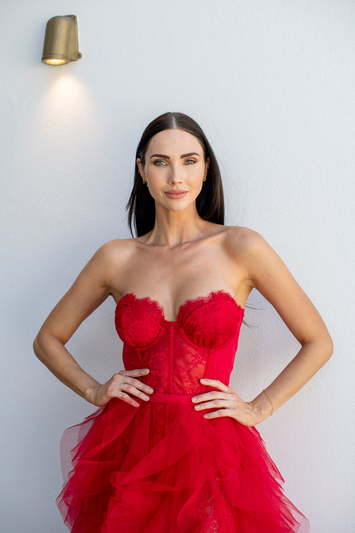 Red Bustier Gown