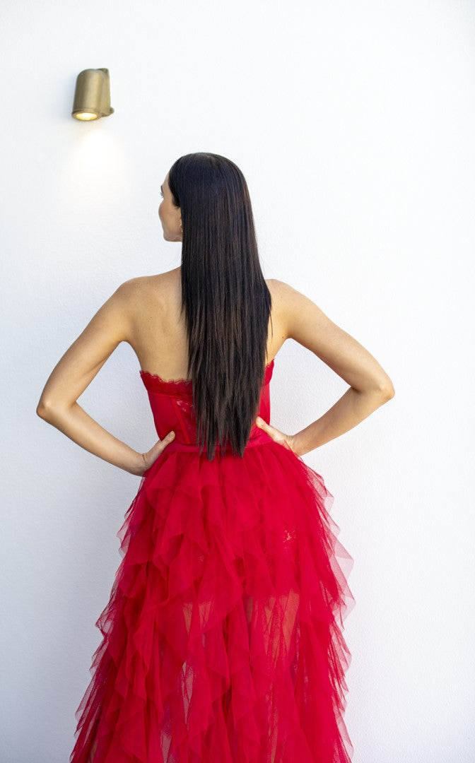 Red Bustier Gown