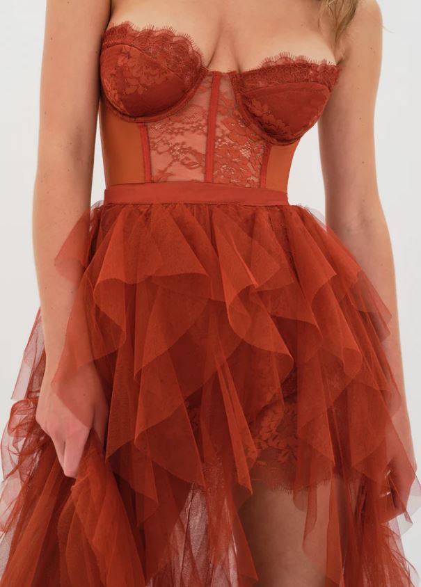 Rust Bustier Gown