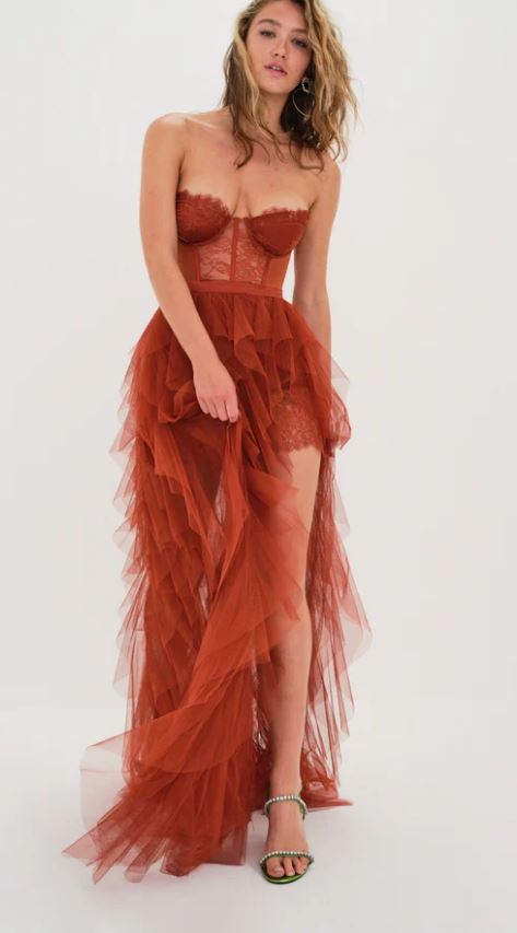 Rust Bustier Gown
