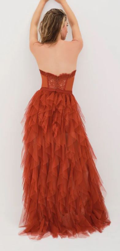 Rust Bustier Gown