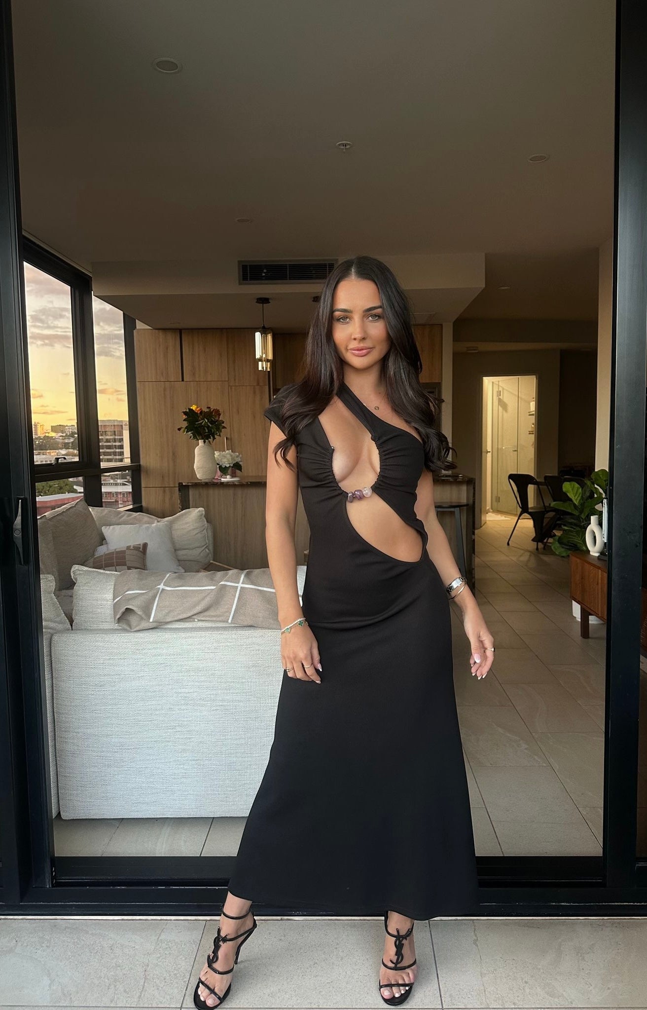 Quartz Split Ruched Dress